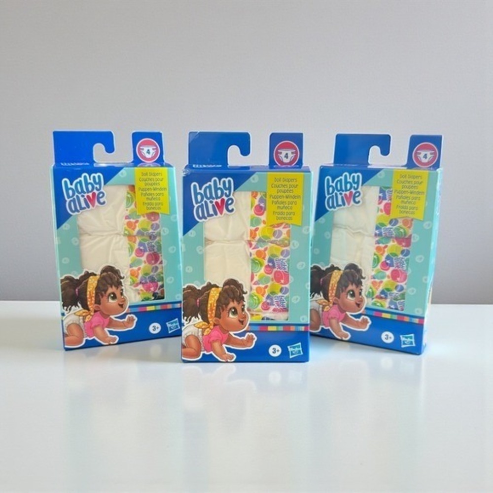 Baby Alive Doll Diapers 4 Count Play Doll Accessories (3 Pack)